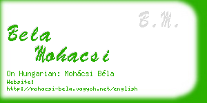 bela mohacsi business card